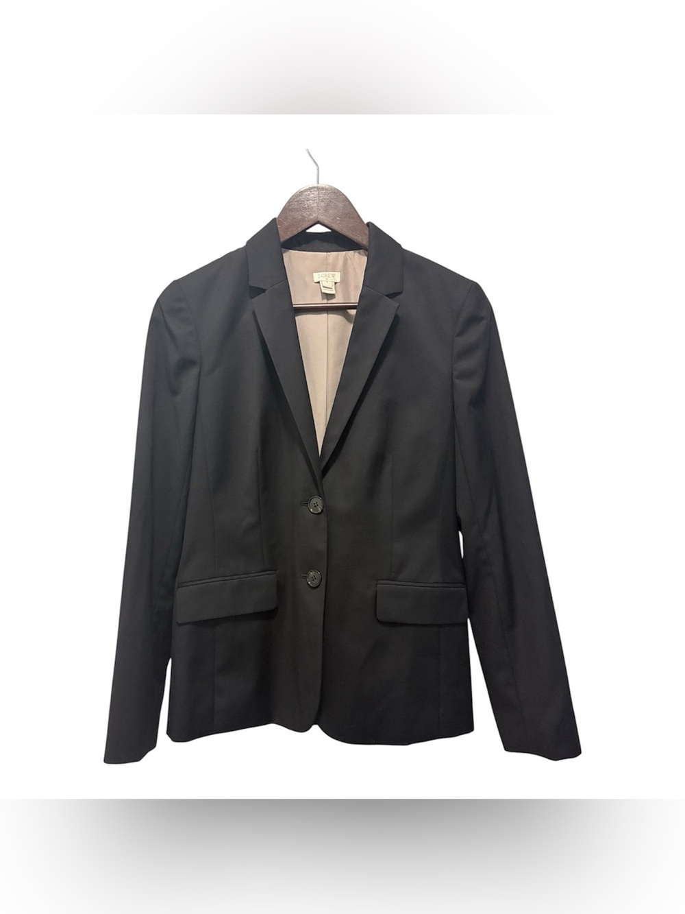 J.Crew Black Women's Two-Button Tailored Single Breasted Notch Lapel Blazer Wool